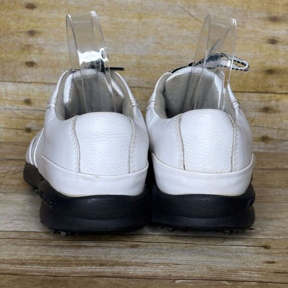 FOOTJOY EXTRA COMFORT WHITE LEATHER SOFT SPIKE NARROW WIDTH GOLF SHOES SZ. 8.5 - Picture 4 of 7